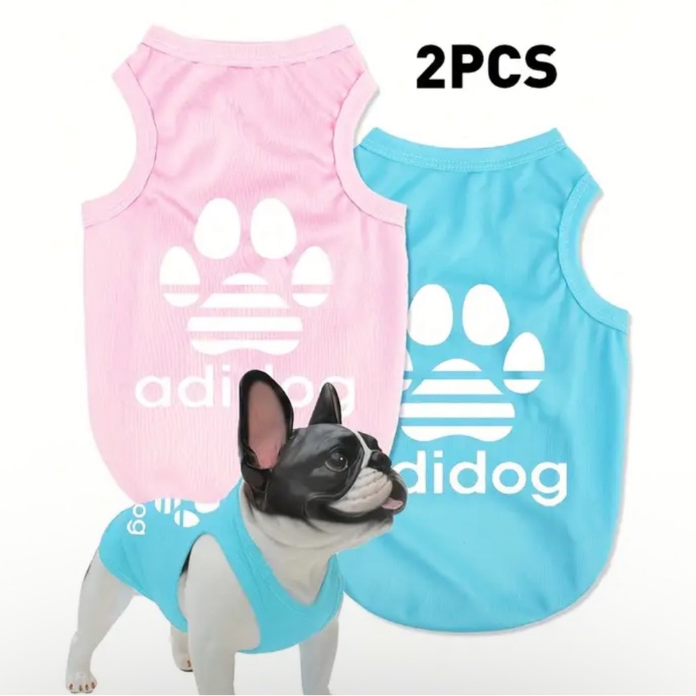 Pink and Blue Dog Vest Set